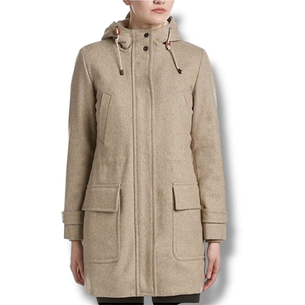 Cole Haan Women's 8 Wool Blend 3-in-1 Hooded‎ Parka Sherpa Lined Winter Coat
